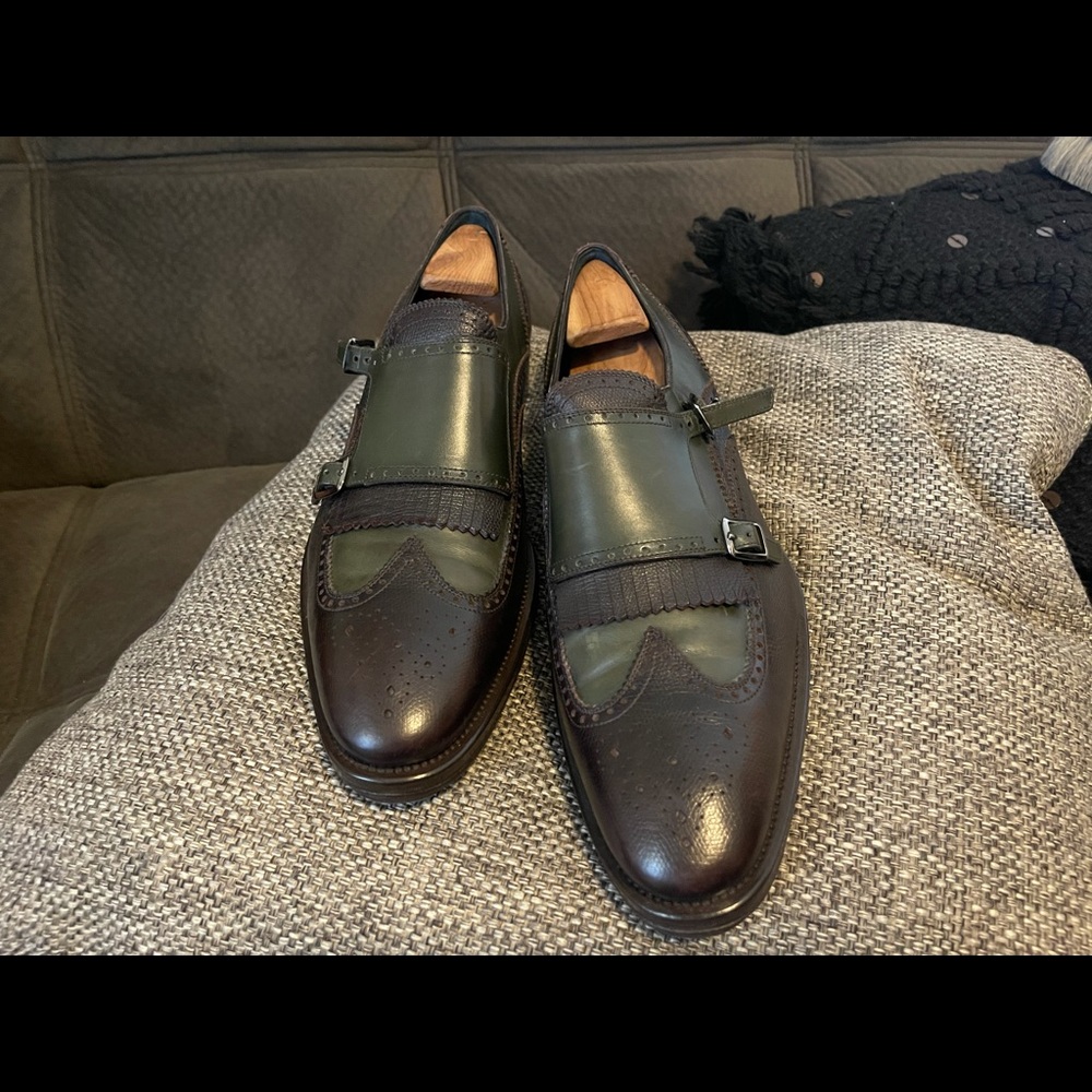 Men’s Salvatore Ferragamo double monk strap, 11US